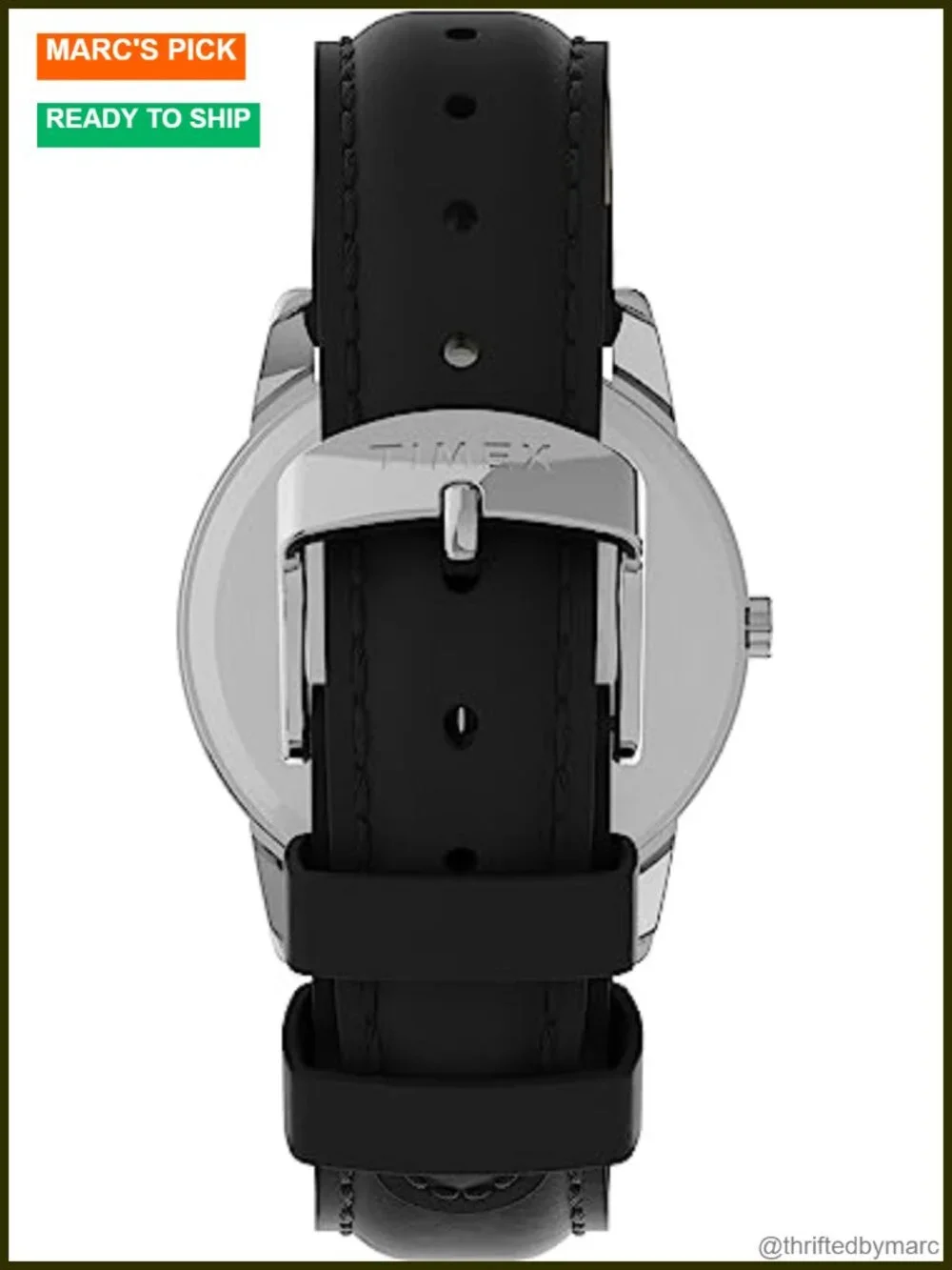 Easy Reader Watch with Genuine Leather Strap: INDIGLO Backlight 35mm Quartz